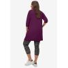 ellos Plus Size French Terry Zip Pocket Tunic(Wild Plum)