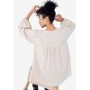 ellos Plus Size Keyhole Tiered Textured Knit Tunic(Stone)