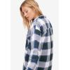 ellos Plus Size Plaid Button-Front Flannel Tunic(Dark Camel Plaid)