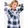 ellos Plus Size Plaid Button-Front Flannel Tunic(Dark Camel Plaid)