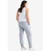 ellos Plus Size Studio French Terry Drawstring Elastic Waistband Jogger(Heather Grey)