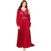 Amoureuse Plus Size Peignoir 2-Piece Tricot Gown & Robe(Classic Red)