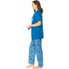 Dreams & Co. Plus Size Graphic Tee PJ Set(Pool Blue Animal Hearts)