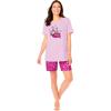 Dreams & Co. Plus Size Knit Pj Short Set(Pink Tea Cup)