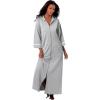 Dreams & Co. Plus Size Long French Terry Robe(Heather Grey)
