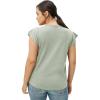 Ellos Plus Size Cap Sleeve Henley Tee(Desert Sage)