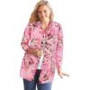 Woman Within Plus Size Crinkle Button-Front Shirt(Delicate Pink Sweet Toss)