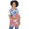 Woman Within Plus Size Cuffed Americana Print Tee(Americana Tie Dye Flag)