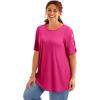 Woman Within Plus Size Cut-Out Sleeve Tunic(Raspberry Sorbet)