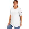 Woman Within Plus Size Cut-Out Sleeve Tunic(White)