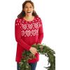 Woman Within Plus Size Holiday Motif Sweater(Classic Red Fair Isle Hearts)