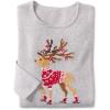 Woman Within Plus Size Holiday Motif Sweater(Heather Grey Reindeer)