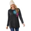 Woman Within Plus Size Holiday Motif Sweater(Mosaic Snowflakes)