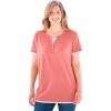 Woman Within Plus Size Layered-Look Tee(Sweet Coral)