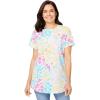 Woman Within Plus Size Perfect Printed Short-Sleeve Crewneck Tee(White Multi Floral)