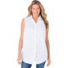 Woman Within Plus Size Perfect Sleeveless Shirt(White)