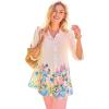 Woman Within Plus Size Snap Swing Pocket Tunic(Pastel Meadow Border)
