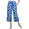 Woman Within Plus Size Sport-Knit Pull-On Capri Pants(Royal Navy Tie Dye)