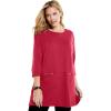 Woman Within Plus Size Zipper Pocket Tunic(Classic Red)