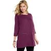 Woman Within Plus Size Zipper Pocket Tunic(Deep Claret)