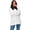 ellos Plus Size French Terry Lace Trim Sweatshirt Tunic(Ivory)