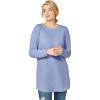 ellos Plus Size French Terry Sweatshirt Tunic With Shirttail Hem(Periwinkle Mist)