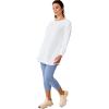 ellos Plus Size French Terry Sweatshirt Tunic With Shirttail Hem(White)