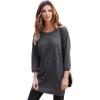 ellos Plus Size French Terry Zip Pocket Tunic(Heather Charcoal)