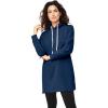 ellos Plus Size Hooded Sweatshirt Tunic(Rich Navy)