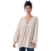 ellos Plus Size Keyhole Tiered Textured Knit Tunic(Stone)