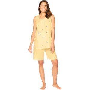Dreams & Co. Plus Size 2-Piece Short PJ Set(Banana)