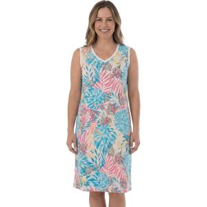 Dreams & Co. Plus Size Trapeze V-Neck Short Lounger(Multi Jungle)