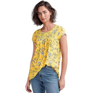Ellos Plus Size Smocked Tunic(Primrose Yellow Floral)