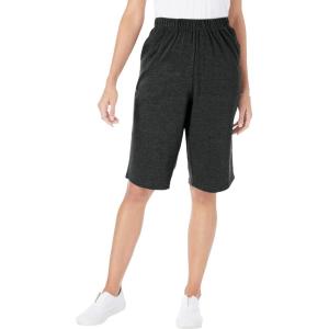 Woman Within Plus Size 7-Day Knit Bermuda Shorts(Heather Charcoal)