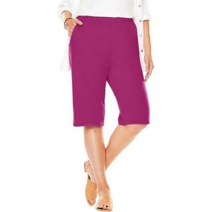 Woman Within Plus Size 7-Day Knit Bermuda Shorts(Raspberry)