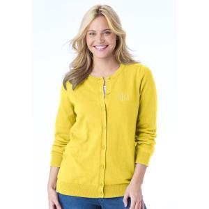 Woman Within Plus Size Perfect Long-Sleeve Cardigan Sweater(Banana)