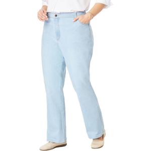 Woman Within Plus Size Petite Stretch Denim Five-Pocket Bootcut Jeans(Light Wash Sanded)
