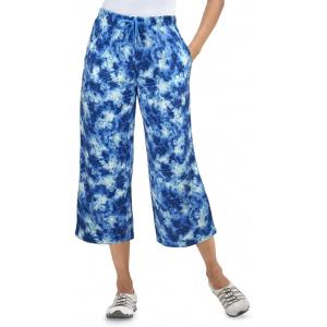 Woman Within Plus Size Sport-Knit Pull-On Capri Pants(Royal Navy Tie Dye)