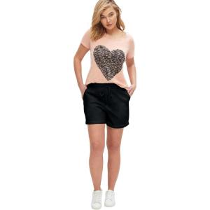 ellos Plus Size French Terry Drawstring Shorts(Black)