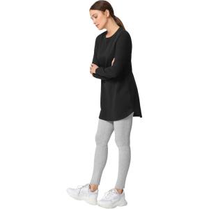 ellos Plus Size French Terry Sweatshirt Tunic With Shirttail Hem(Black)