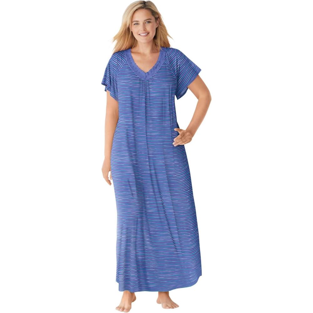 imageDreams amp Co Plus Size Lace Knit Gown