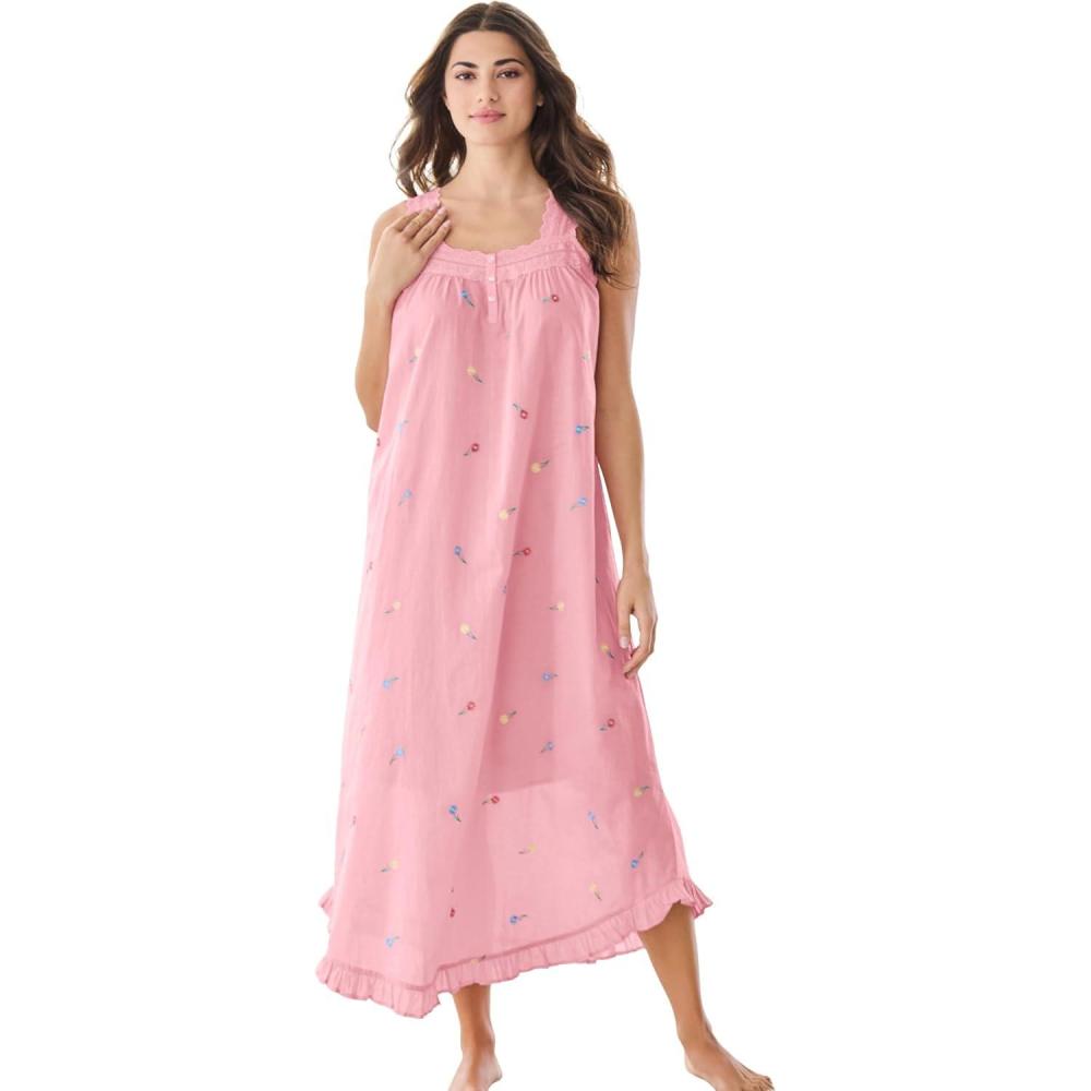 imageDreams amp Co Plus Size Long Embroidered GownRose Quartz
