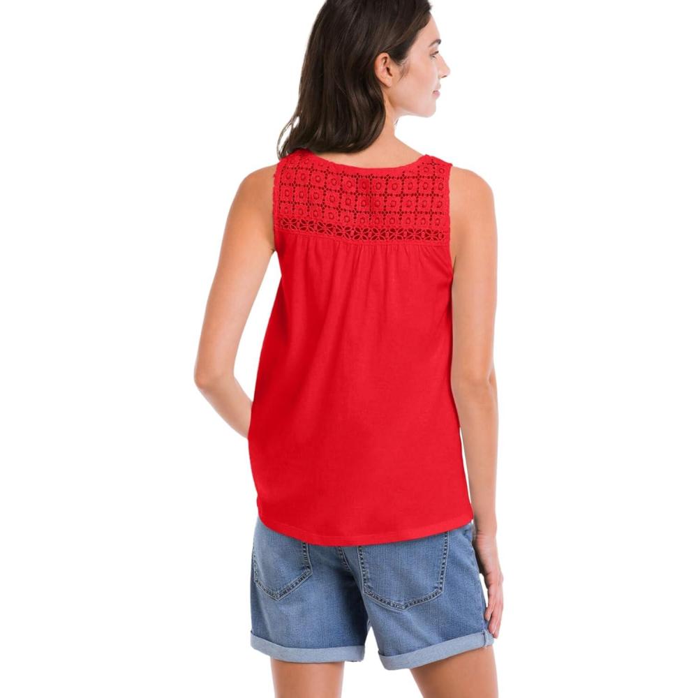 imageEllos Plus Size Crochet Lace TankHot Red