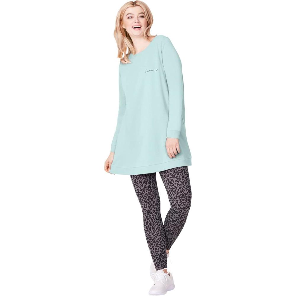 imageEllos Plus Size French Terry Love Tunic SweatshirtSeamist