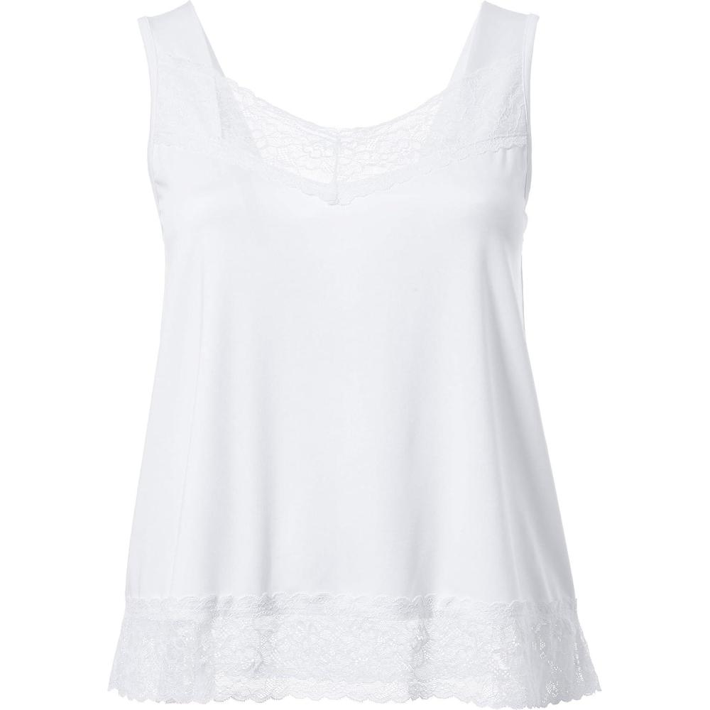 imageEllos Plus Size LaceTrim TankWhite
