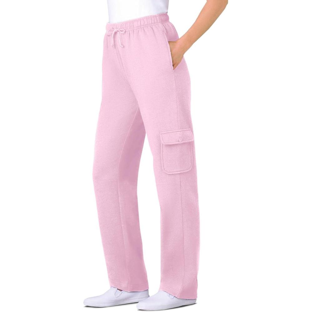 imageWoman Within Plus Size Better Fleece Cargo Sweatpant Petite amp Tall AvailablePink