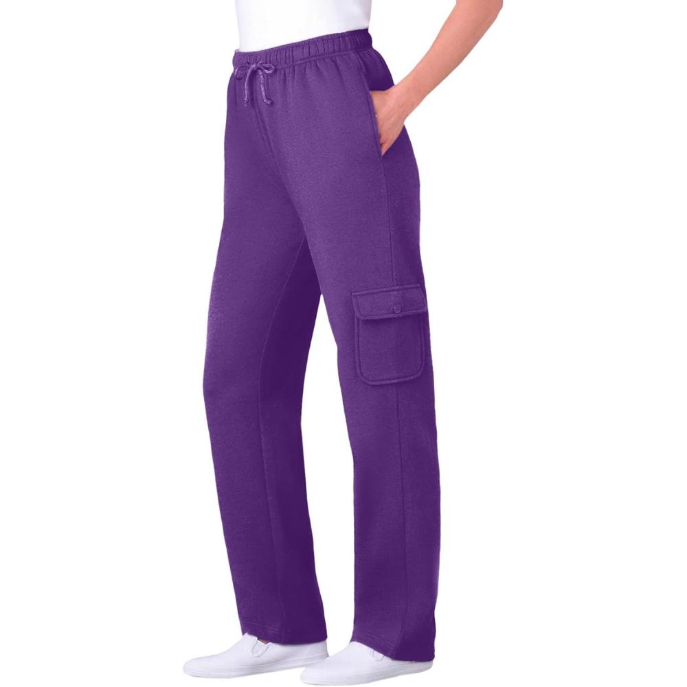 imageWoman Within Plus Size Better Fleece Cargo Sweatpant Petite amp Tall AvailableRadiant Purple