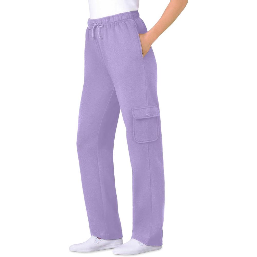 imageWoman Within Plus Size Better Fleece Cargo Sweatpant Petite amp Tall AvailableSoft Iris