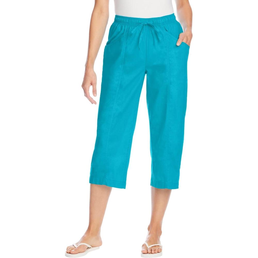 imageWoman Within Plus Size Boardwalk CapriPretty Turquoise