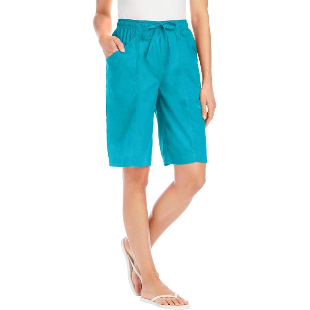 imageWoman Within Plus Size Boardwalk Front Seam ShortPretty Turquoise